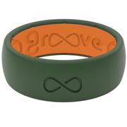 Groove Life Solid Ring, Various Sizes And Colours Moss Green/Orange
